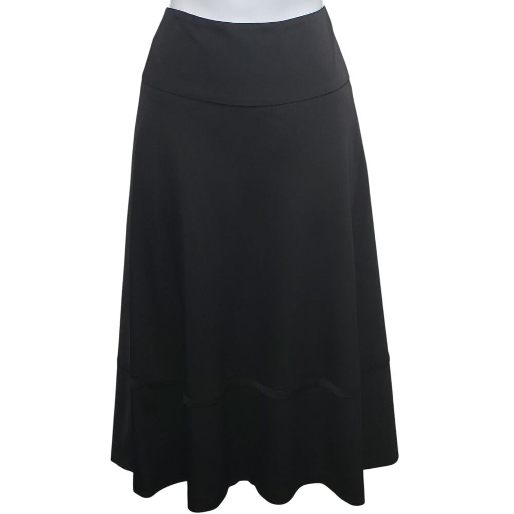 Rafaella Black Midi Skirt 8 Vintage Lined ALine Workwear Corporate Casual Sleek